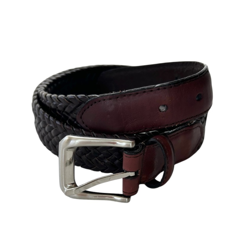 Brown Braided Leather Belt